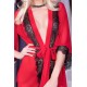 Red kimono with black lace CR-4113 Chilirose wholesaler DBH Creations