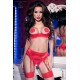 Red lace set with open bra CR-4191 Chilirose wholesaler DBH Creation