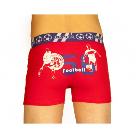 Boxer football rouge grossiste DBH Créations