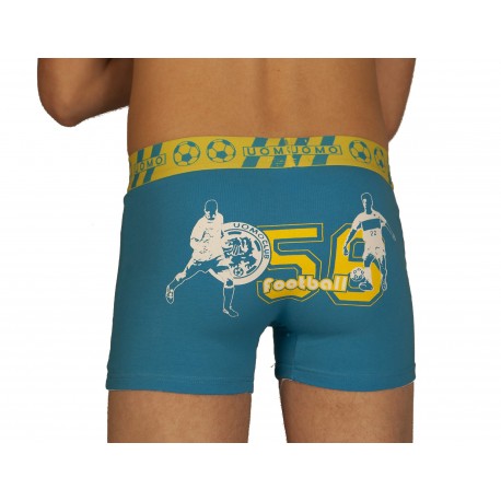 Boxer football bleu turquoise grossiste DBH Créations