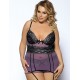 Plum teddy with garter belt