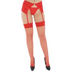 Andrea red fishnet stockings