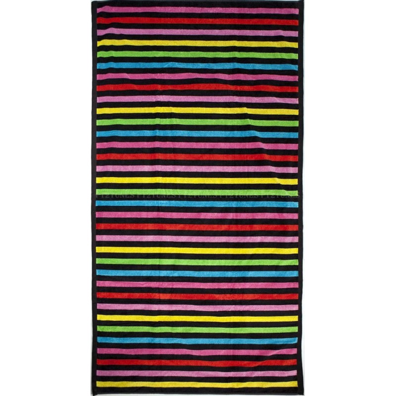 pink striped beach towel