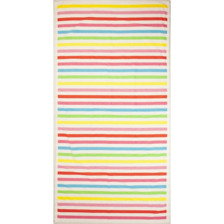 Pink fine striped beach towel wholesaler DBH Créations