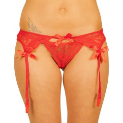 Red thong with garter belt wholesaler De Bas En Haut Creations