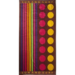 Chocolate striped beach towel wholesaler DBH Créations